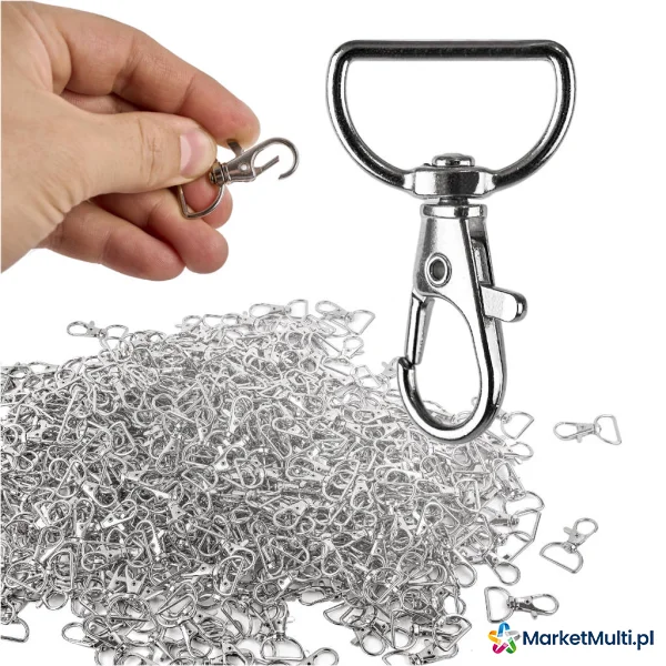 Karabińczyk metalowy rybka 2 mm 500 szt.