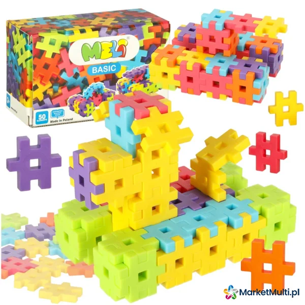 Klocki konstrukcyjne kreatywne wafle 50 szt. MELI