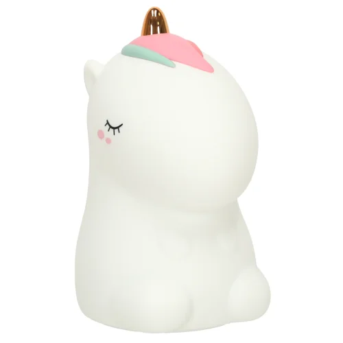 Lampka nocna dla dzieci silikonowa biała RGB jednorożec