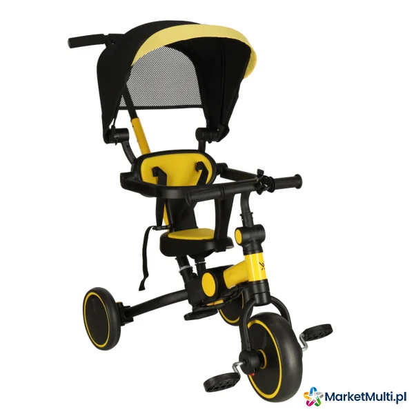 Rowerek trójkołowy TRIKE FIX V4 żółto-czarny z daszkiem