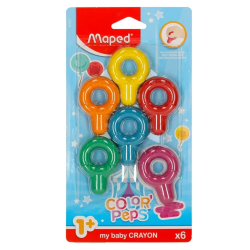 Kredki świecowe dla małych dzieci okrągłe 1+ Maped 6 kolorów